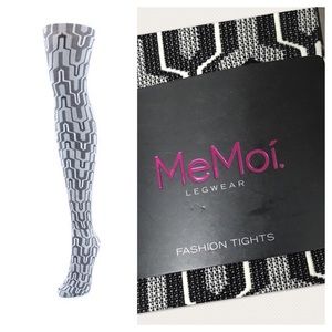 MeMoi TowerLine Black & Gray Opaque Tights